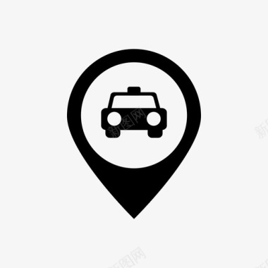 别针地图针出租车图标图标