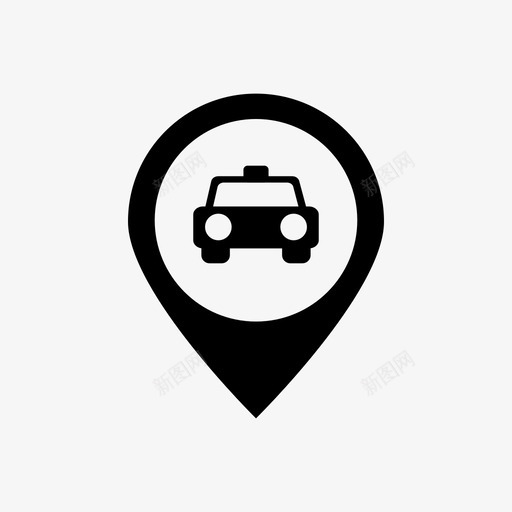别针地图针出租车图标svg_新图网 https://ixintu.com 出租车 别针 地图针