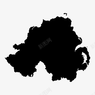 北爱尔兰地图王国英国图标图标