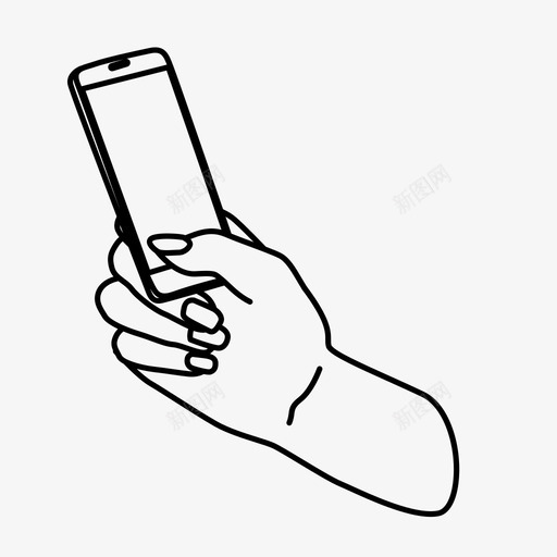 智能手机聊天手图标svg_新图网 https://ixintu.com 女人 手 指甲 智能手机 聊天