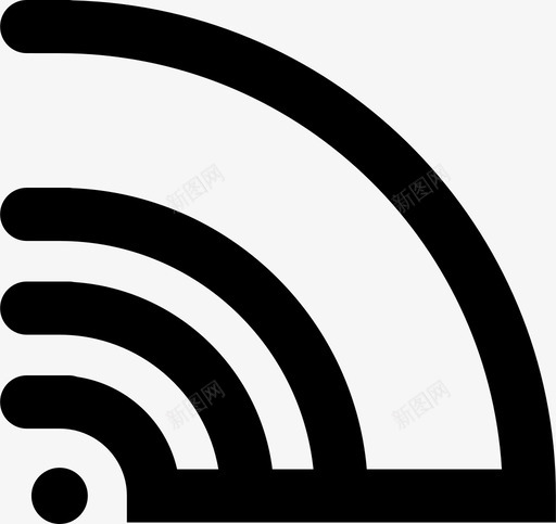 信号连接网络图标svg_新图网 https://ixintu.com wifi 信号 无线 用户界面 网络 范围 连接