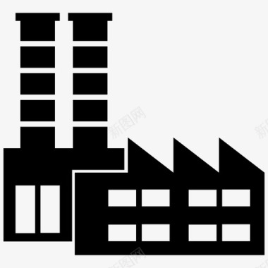 工厂厂房工业图标图标