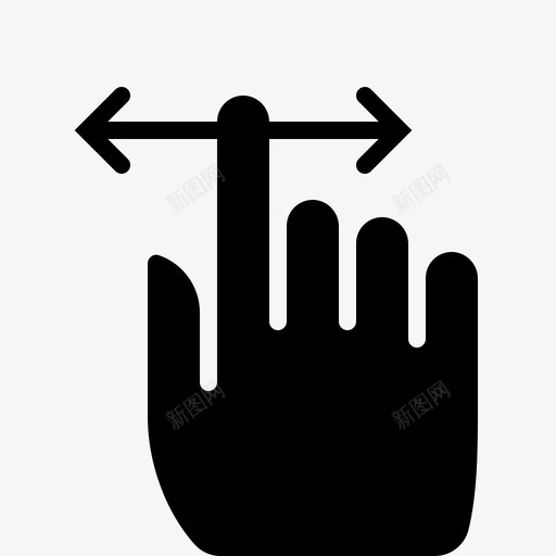 手指滚动控制手图标svg_新图网 https://ixintu.com 手 手势字形 手指滚动 控制 水平