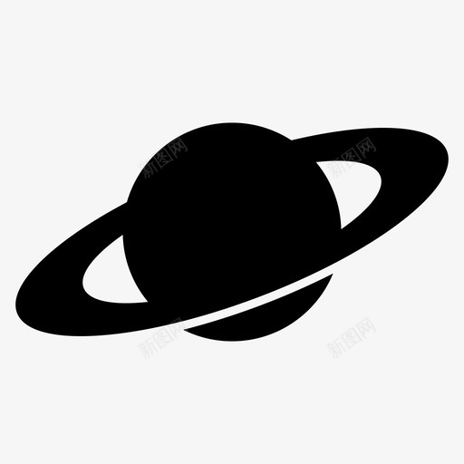 土星星系行星图标svg_新图网 https://ixintu.com 光环 土星 天文学 太空 星系 行星