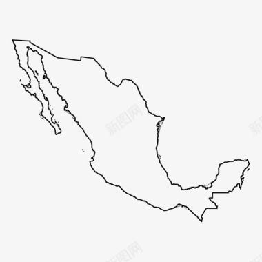 墨西哥地图美洲中部图标图标