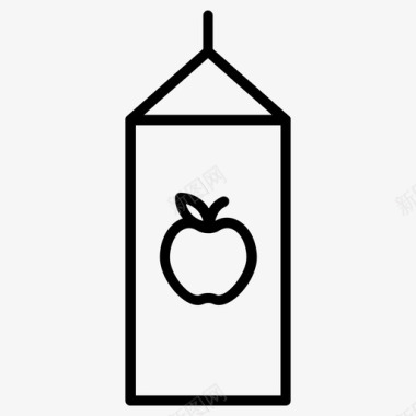 苹果汁盒子饮料图标图标
