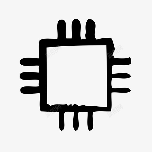 芯片设备电子图标svg_新图网 https://ixintu.com 小工具 电子 硬件 芯片 草图 设备