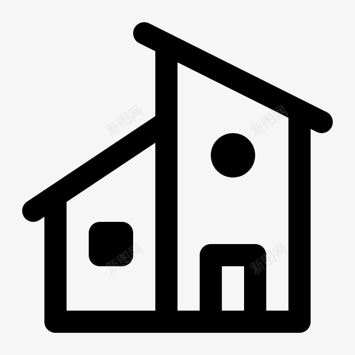 房子家财产图标svg_新图网 https://ixintu.com 住所 家 建筑线图标 房子 财产
