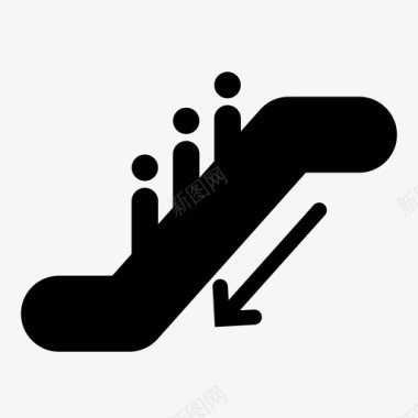 自动扶梯下降下降标志图标图标