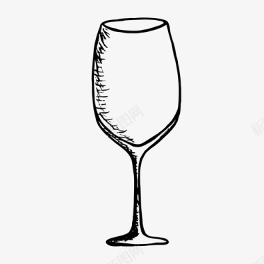 酒杯素描素描图标图标