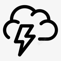 雷雨大风雷雨大风闪电图标高清图片
