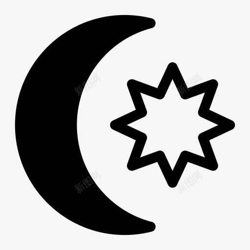 希拉尔伊斯兰教月亮图标svg_新图网 https://ixintu.com 伊斯兰教 希拉尔 星星 月亮 穆斯林
