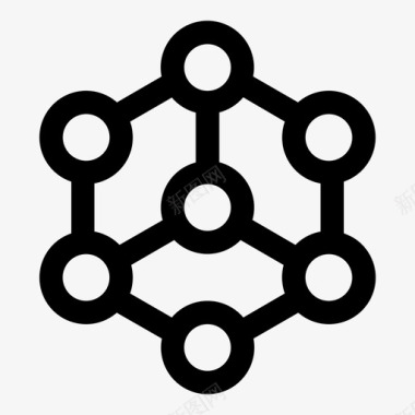网络区块链互联图标图标