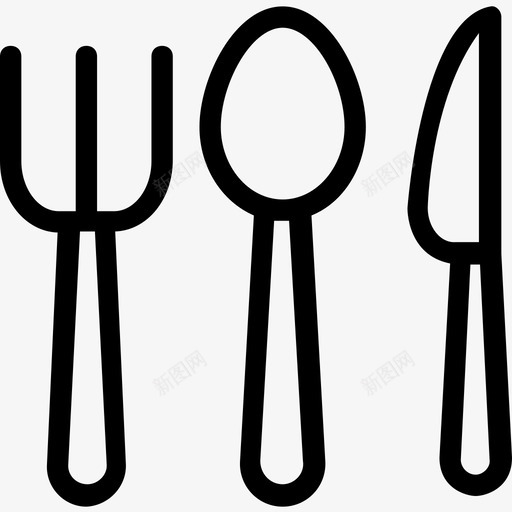 餐具餐厅叉子图标svg_新图网 https://ixintu.com 刀 叉子 酒店平滑线图标 餐具 餐厅
