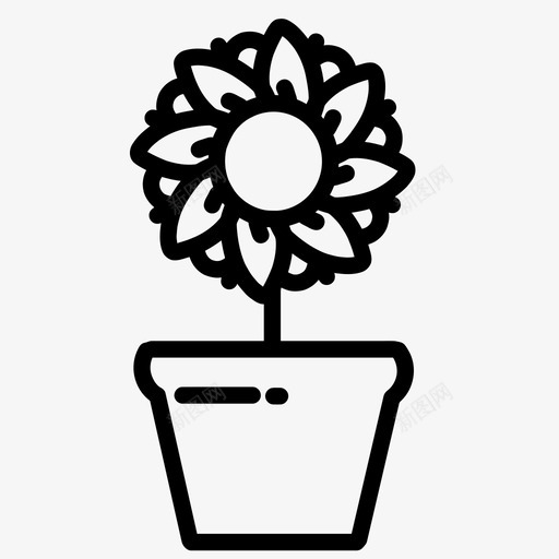 花花园植物图标svg_新图网 https://ixintu.com 植物 花 花园 花盆 花盆里的花