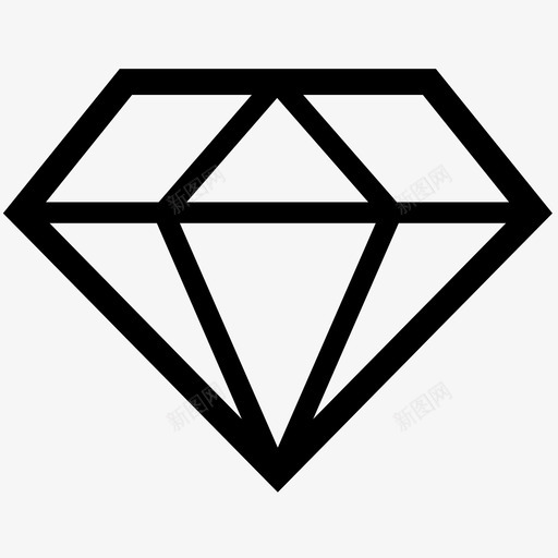 钻石昂贵宝石图标svg_新图网 https://ixintu.com 宝石 富人 昂贵 珠宝 钻石