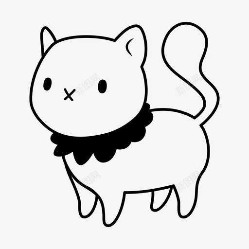 猫可爱小猫图标svg_新图网 https://ixintu.com 可爱 宠物 小猫 恐怖 猫