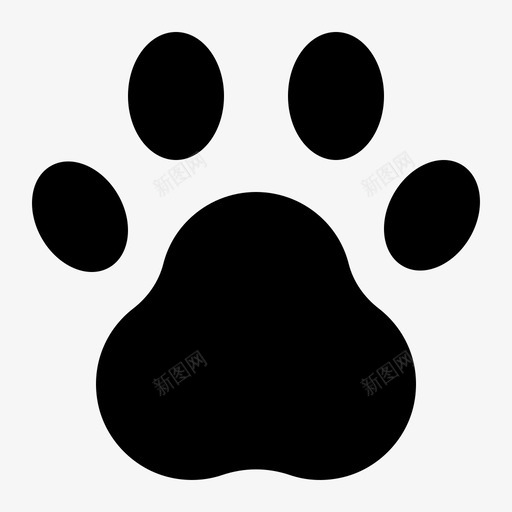 爪子动物脚印刷图标svg_新图网 https://ixintu.com 动物和自然固体图标 动物脚 印刷 步 爪子 轨道