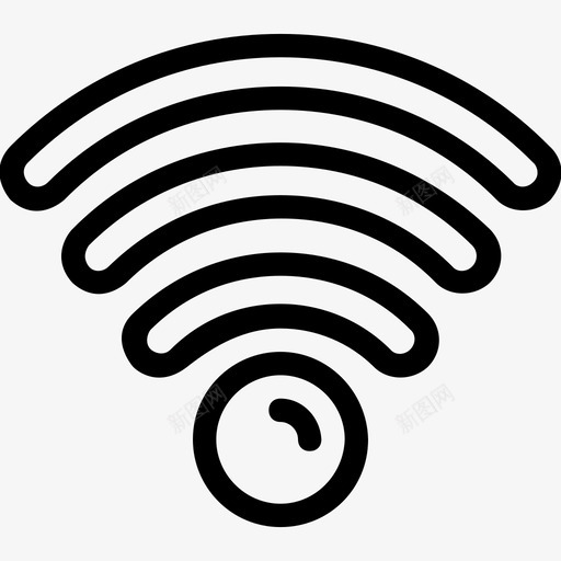 wifi互联网信号图标svg_新图网 https://ixintu.com wifi wifi信号 互联网 信号 无线 酒店平滑线图标