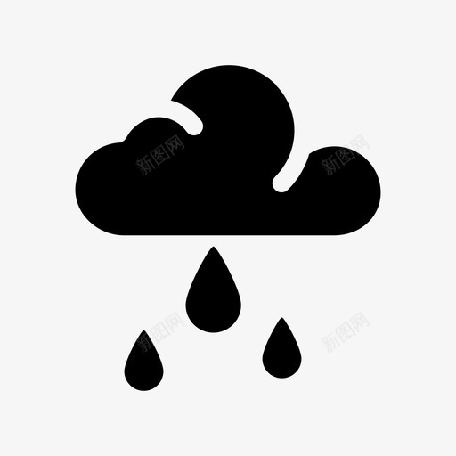 降雨云降水图标svg_新图网 https://ixintu.com 云 天气 阵雨 降水 降雨