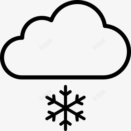 小雪雪花下雪图标svg_新图网 https://ixintu.com 下雪 天气预报 小雪 气象线条艺术 雪花