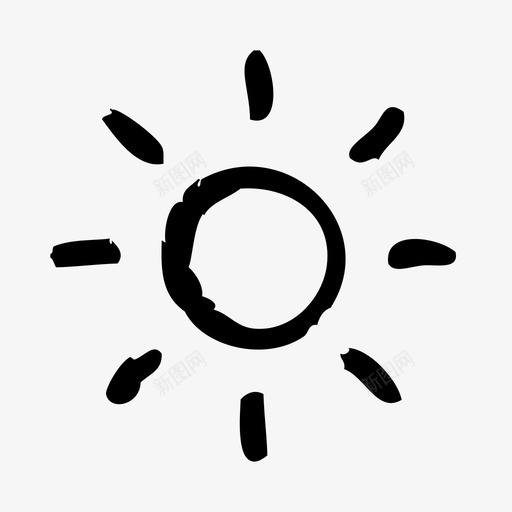 太阳天气预报天气图标svg_新图网 https://ixintu.com 天气 天气预报 太阳 粗略