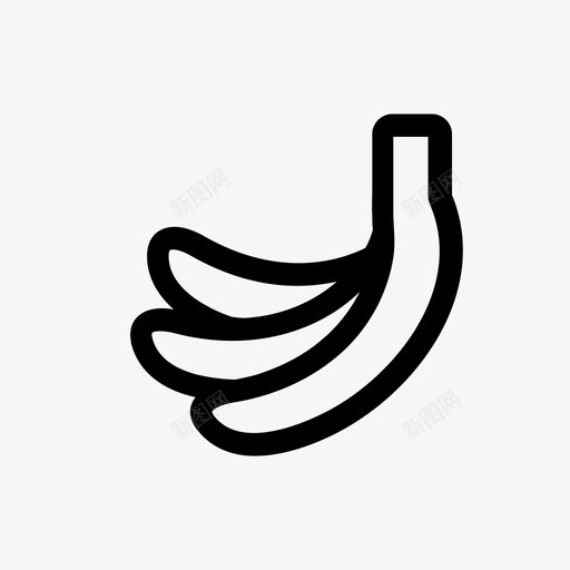 香蕉食物水果图标svg_新图网 https://ixintu.com 水果 食物 香蕉