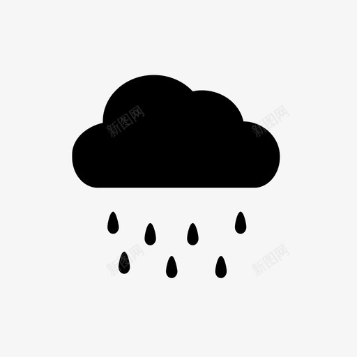 雨云风暴图标svg_新图网 https://ixintu.com 云 天气 潮湿 雨 风暴