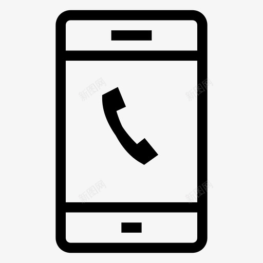 手机通话iphone图标svg_新图网 https://ixintu.com iphone 手机 智能手机 移动功能线 通话