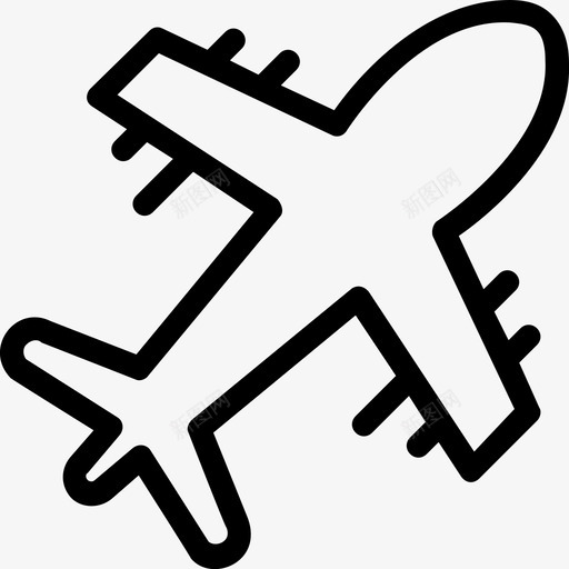 飞机客机航班图标svg_新图网 https://ixintu.com 客机 航班 酒店平滑线图标 飞机