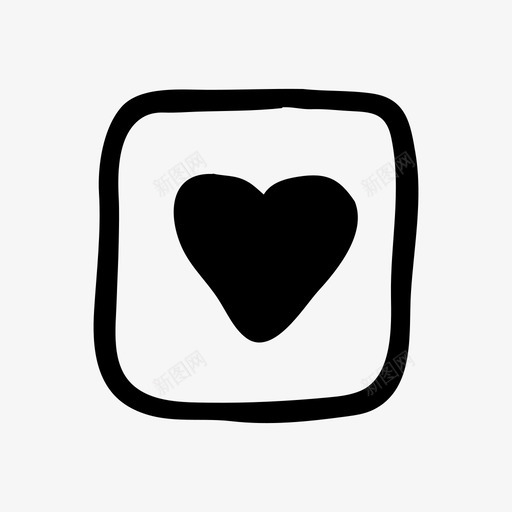 心形盒手绘素描图标svg_新图网 https://ixintu.com 心形盒 手绘 手绘材料设计图标 素描