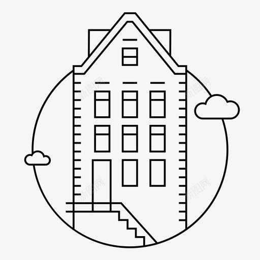 阿姆斯特丹城市欧洲图标svg_新图网 https://ixintu.com 城市 欧洲 欧洲城市标志 荷兰 豪斯 阿姆斯特丹