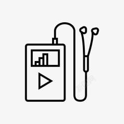 播放器矢量素播放器材便携式音乐播放器健身健康图标高清图片