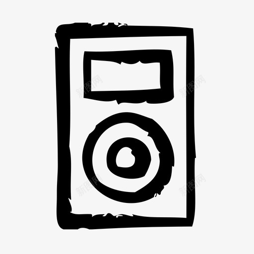 音乐播放器设备电子产品图标svg_新图网 https://ixintu.com 小工具 电子产品 硬件 草图 设备 音乐播放器