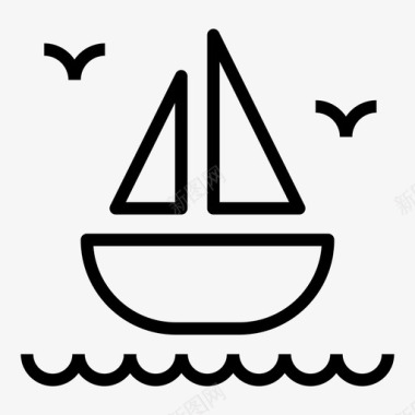游艇船海洋图标图标