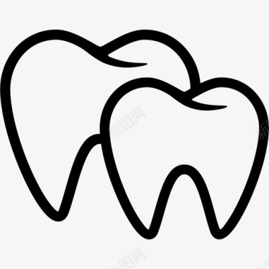 一对臼齿医学的牙科的图标图标