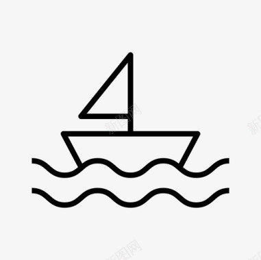 帆船大海假期图标图标