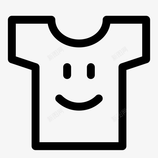 快乐的衬衫微笑纯净的线条图标svg_新图网 https://ixintu.com 微笑 快乐的衬衫 纯净的线条