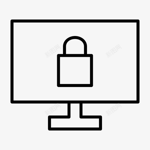 计算机安全锁挂锁图标svg_新图网 https://ixintu.com 密码 挂锁 计算机安全 锁