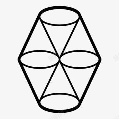 圆锥圆锥形状几何形状图标图标