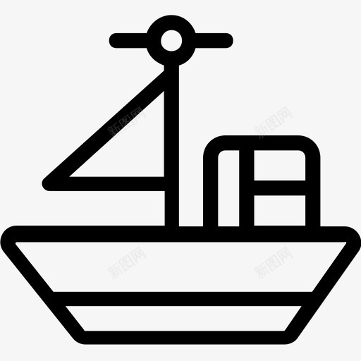 游艇船帆船图标svg_新图网 https://ixintu.com 帆船 汽车平滑线图标 游艇 船