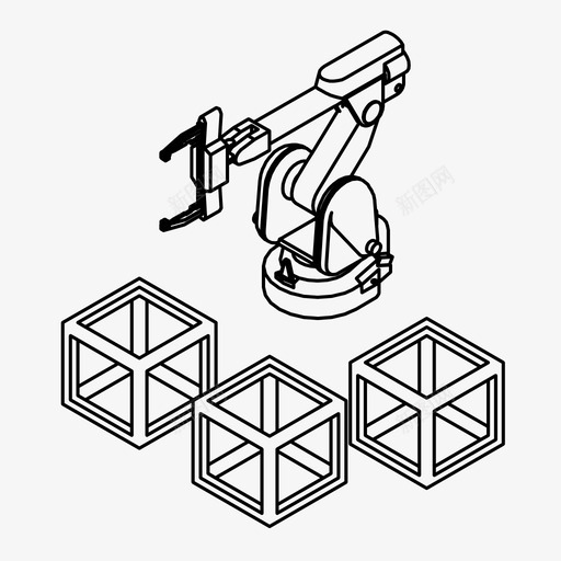 机械臂未来工业图标svg_新图网 https://ixintu.com 工业 未来 机械 机械手臂 机械臂 生产