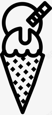 冰淇淋筒酷双勺图标图标