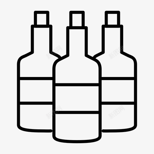酒瓶酒饮料图标svg_新图网 https://ixintu.com 酒 酒瓶 饮料