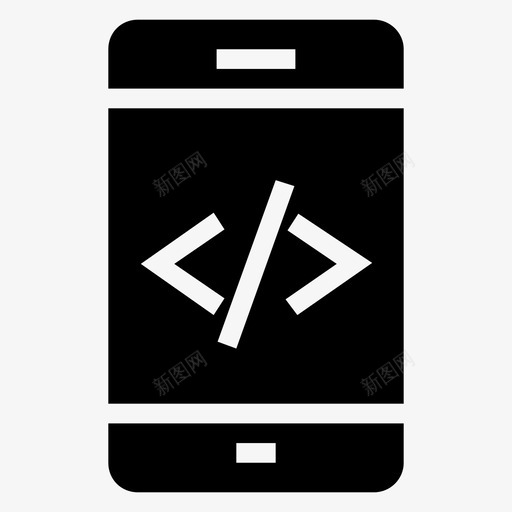手机代码iphone图标svg_新图网 https://ixintu.com iphone 代码 手机 手机功能字形 智能手机