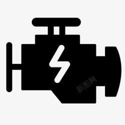 固体发动机发动机汽车汽车发动机图标高清图片