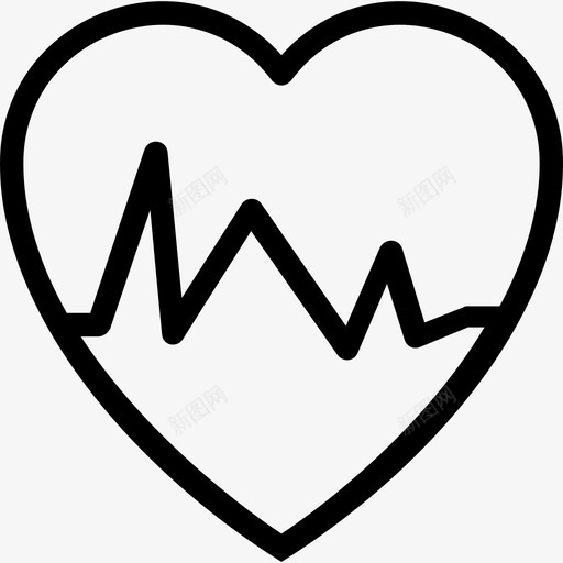 心跳生命线脉动图标svg_新图网 https://ixintu.com 医疗和健康平滑线图标 心跳 生命线 脉动 脉搏