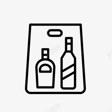 酒类购物袋免税图标图标