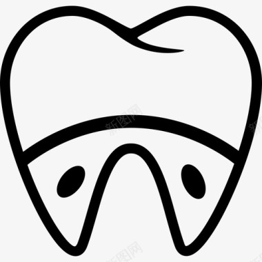 磨牙和牙根医学牙科图标图标