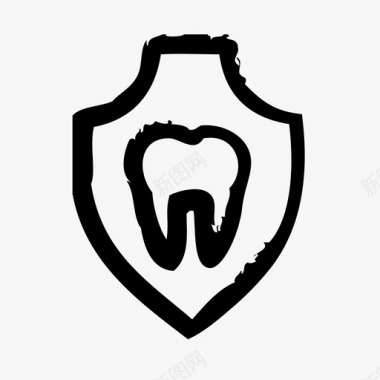 牙科护理保险保护图标图标
